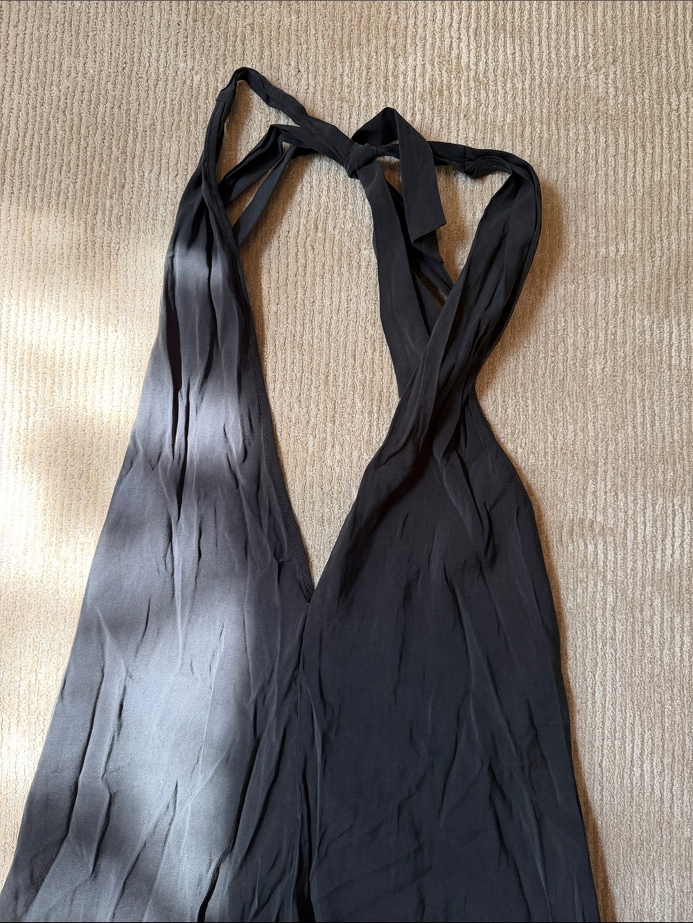 Zara Halter Tie Midi Dress Black Open Back V Neck Size S NWOT 0/4772/216/800/02 - Picture 6 of 10